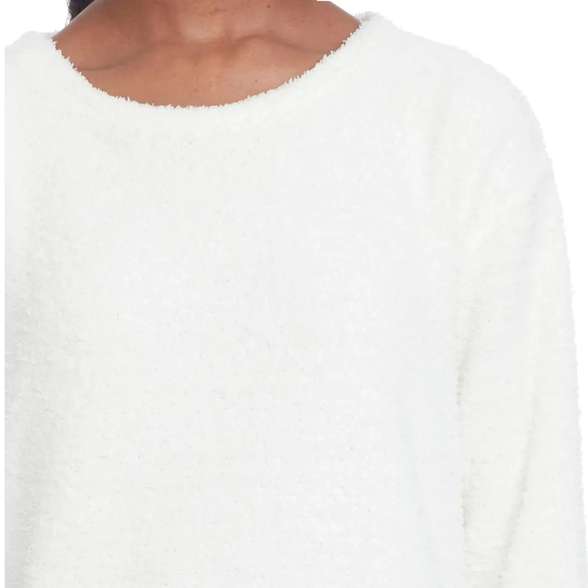 Andrew Marc Marc NY Women's Ultra Soft Fuzzy Knit Sweater Crew Neck Cozy Pullover Top