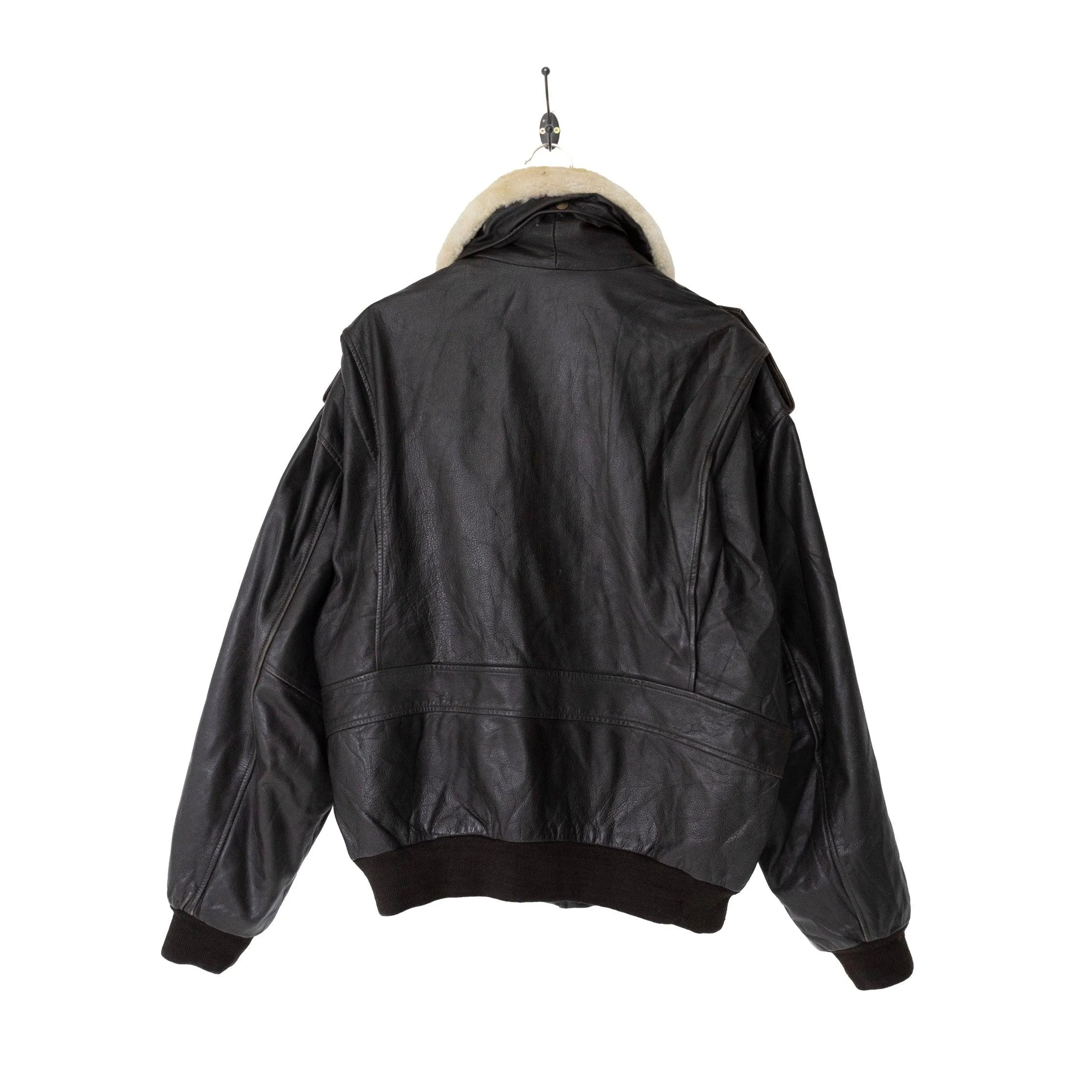 Aviation Style Dark Brown Leather Flight Jacket