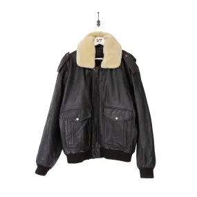 Aviation Style Dark Brown Leather Flight Jacket