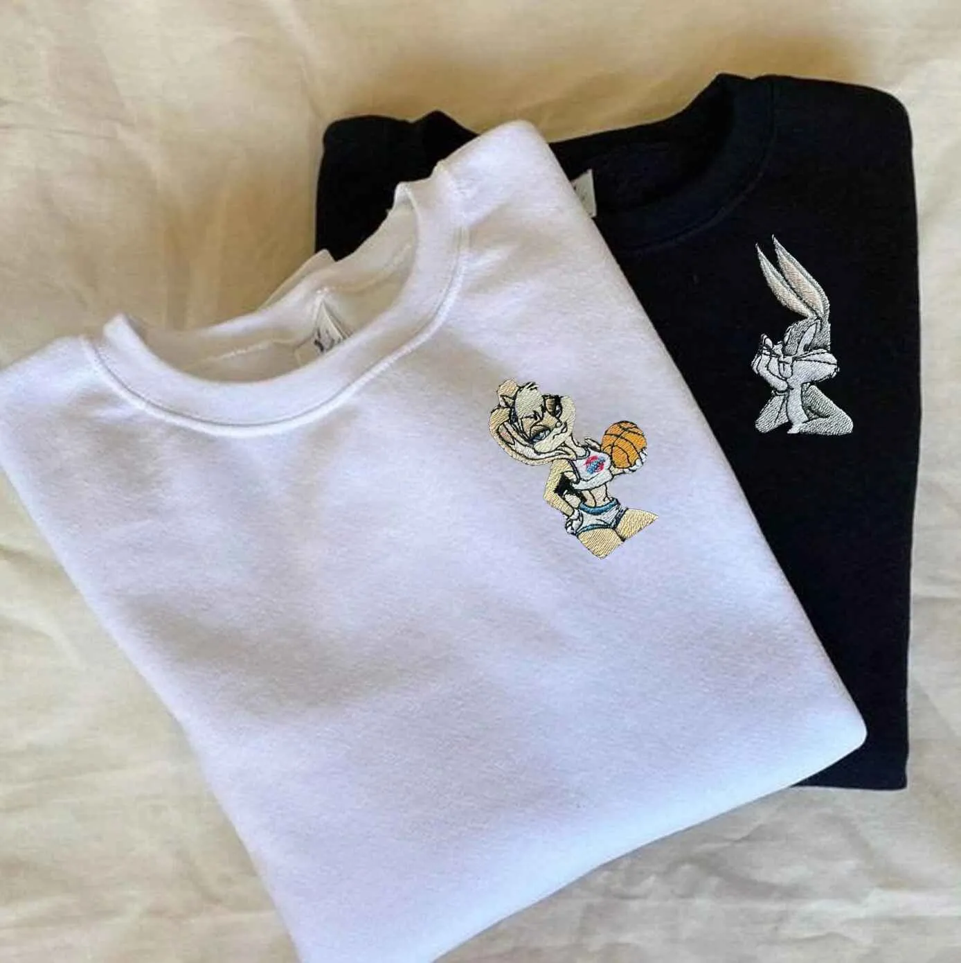 Basketball Bunny Couple Hoodies – Custom Embroidered Matching Hoodies For Couples