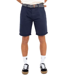 Belted Chino Walkshorts in Navy