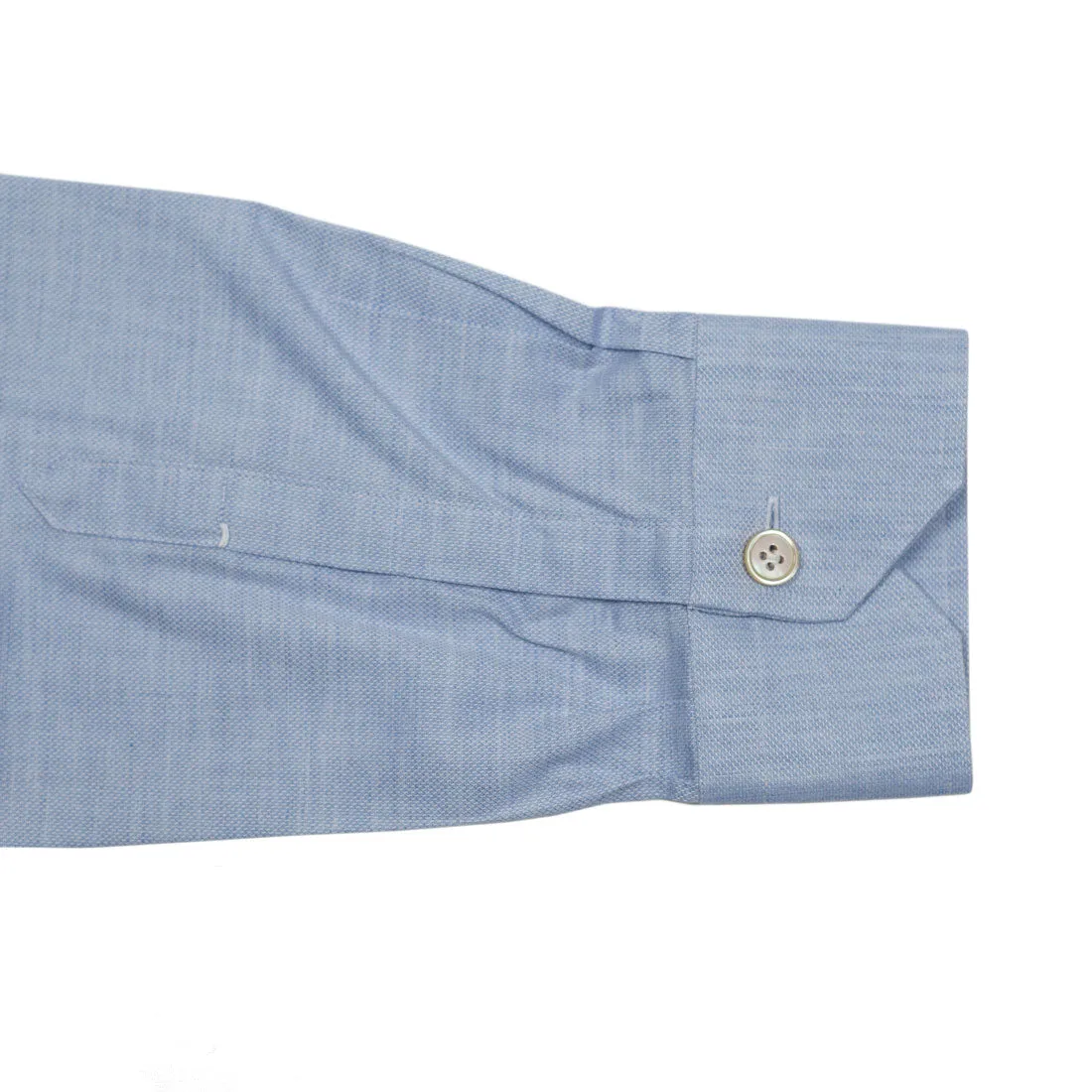 Blue melange oxford polo shirt, soft collar