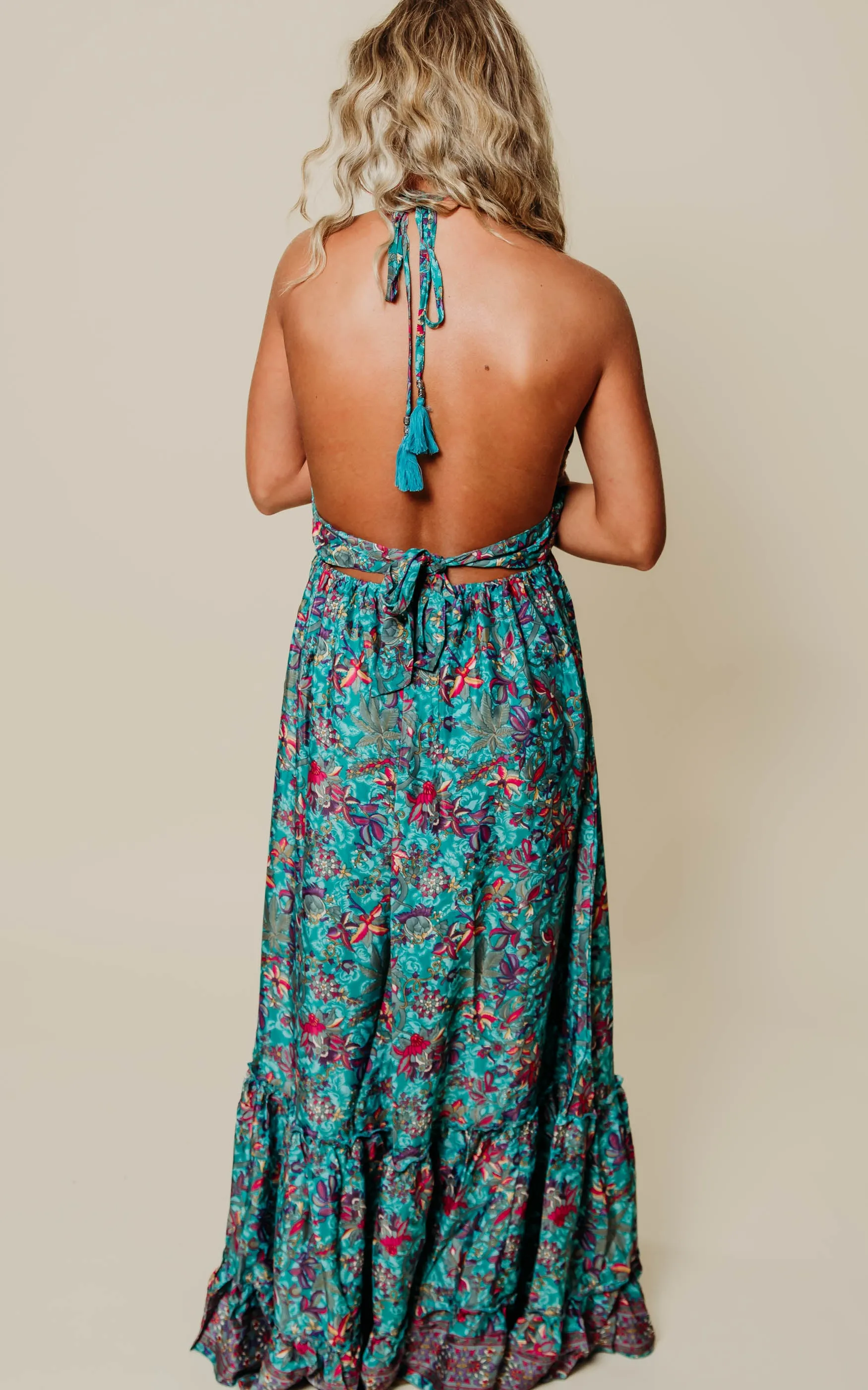 Boho Maxi Dress - Teal - Final Sale