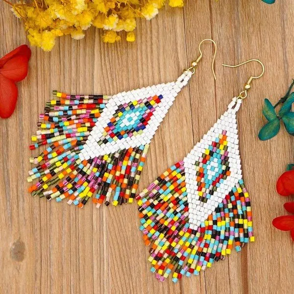 Boho Multicolor Tassel Earrings