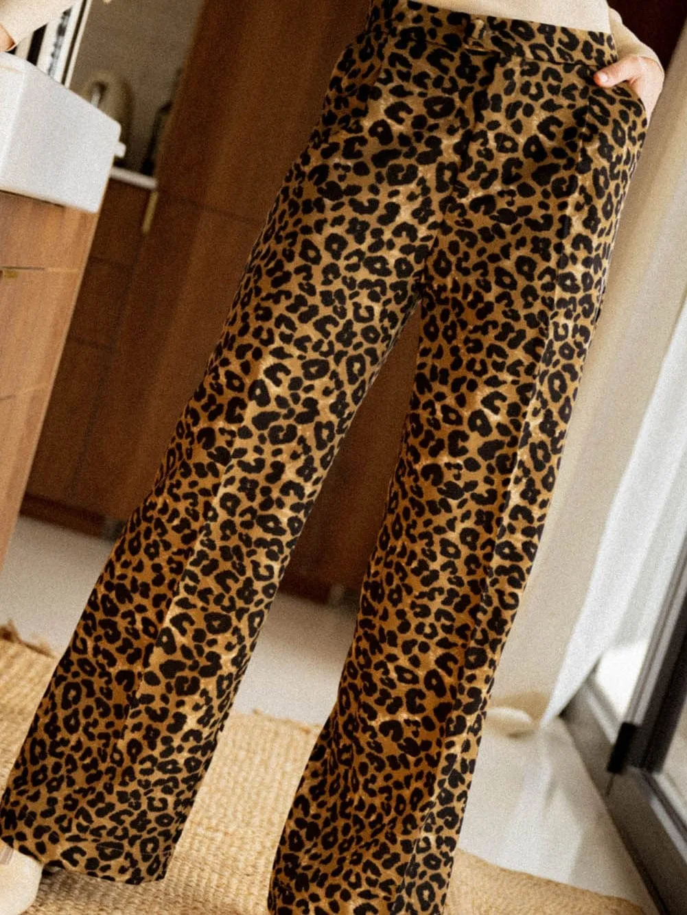 Bold Leopard Print Wide Leg Pants