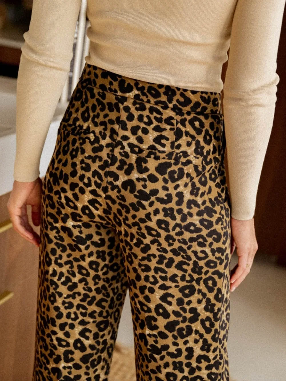 Bold Leopard Print Wide Leg Pants