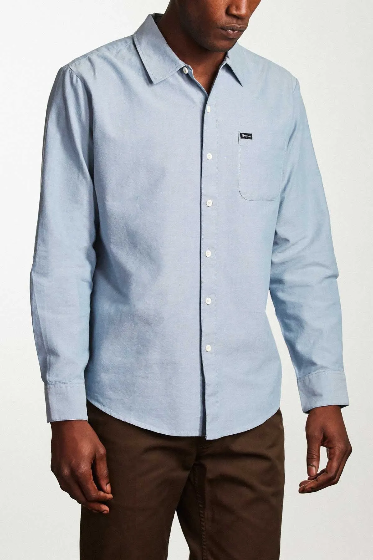 Brixton - Charter Oxford Mens Shirt Light Blue Chambray