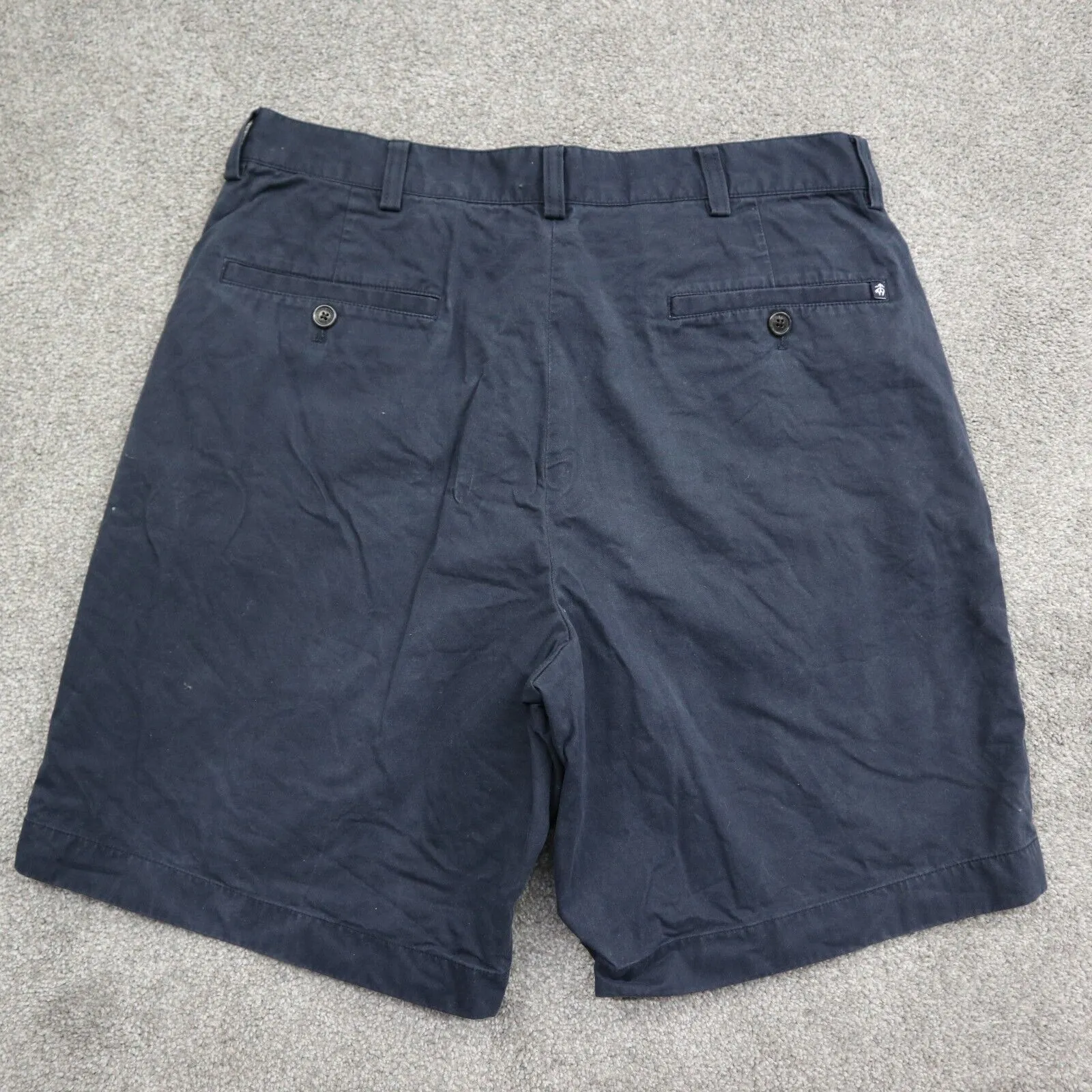 Brooks Brother 346 Chino Shorts Mens 34 Navy Blue Stretch Classic Fit Shorts