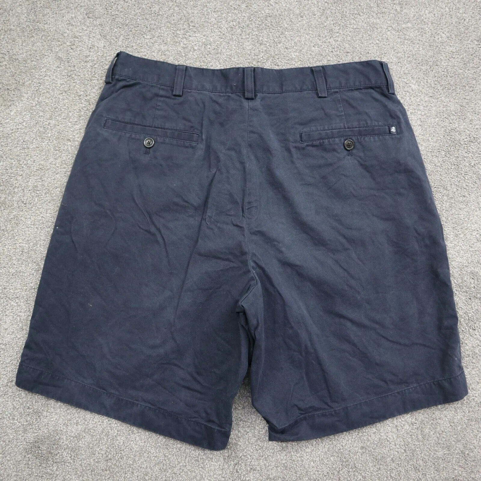 Brooks Brother 346 Chino Shorts Mens 34 Navy Blue Stretch Classic Fit Shorts