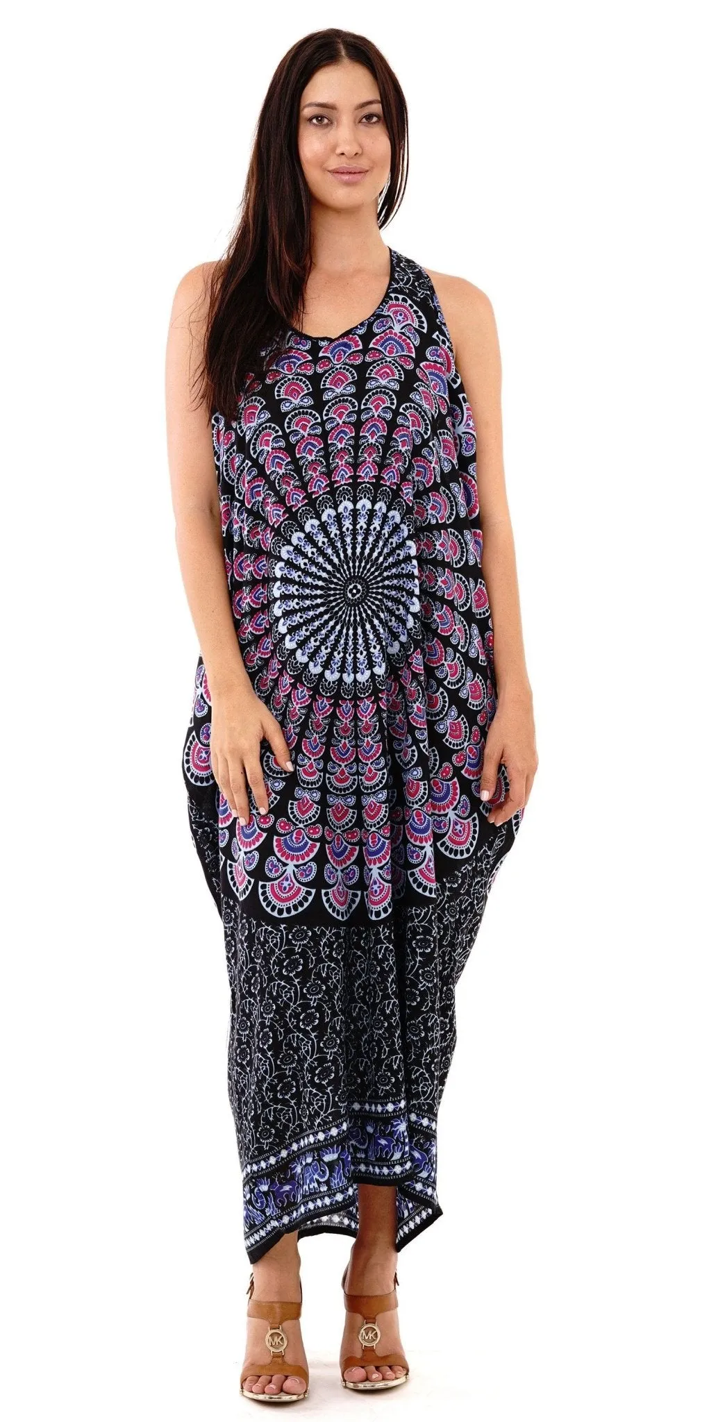 Calypso Summer Boho Mandala Maxi Dress