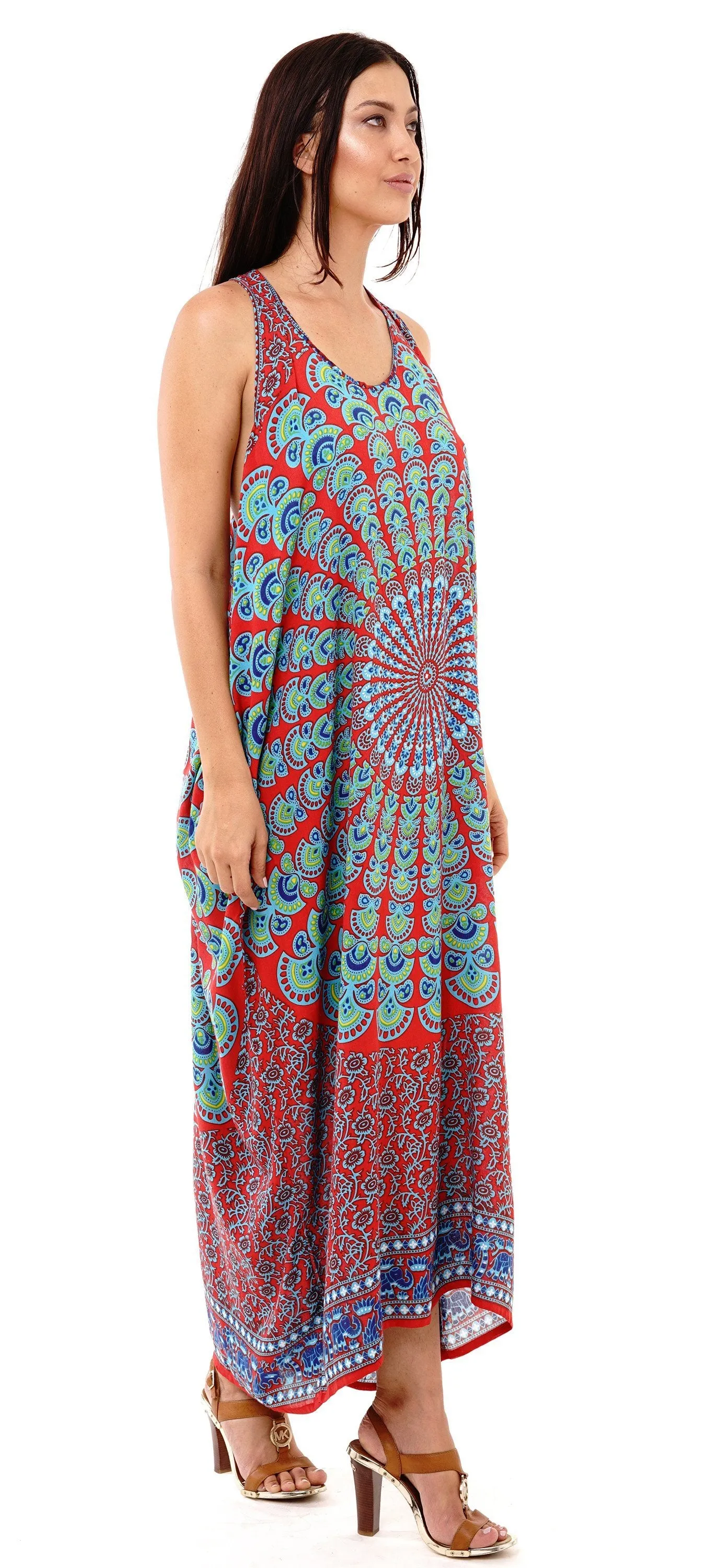 Calypso Summer Boho Mandala Maxi Dress