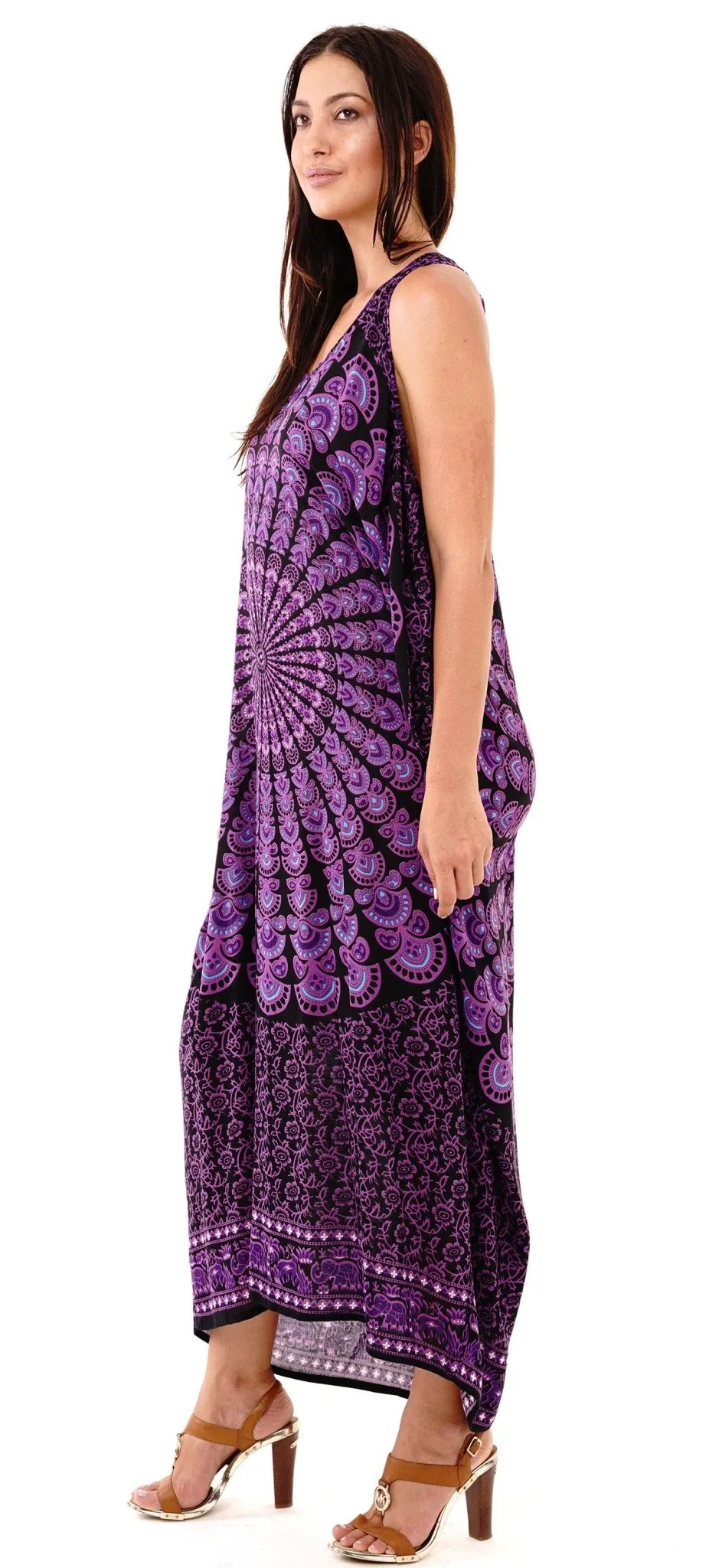 Calypso Summer Boho Mandala Maxi Dress