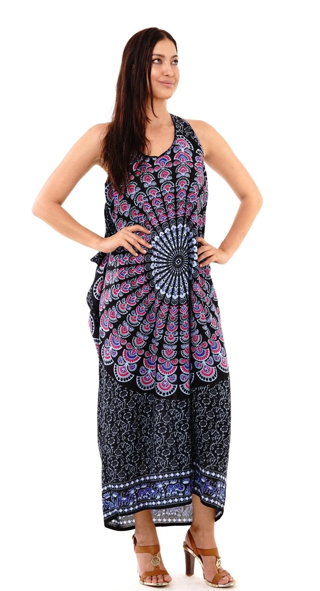 Calypso Summer Boho Mandala Maxi Dress