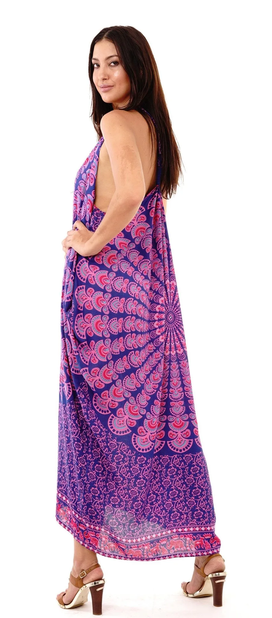 Calypso Summer Boho Mandala Maxi Dress