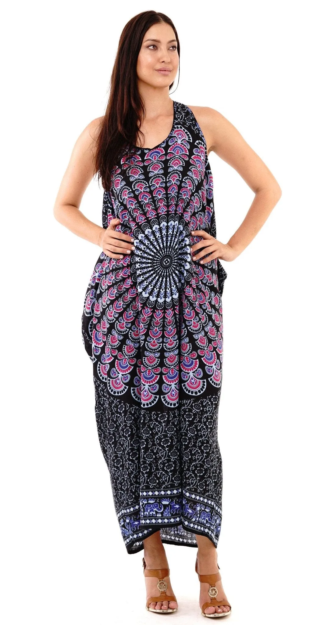 Calypso Summer Boho Mandala Maxi Dress