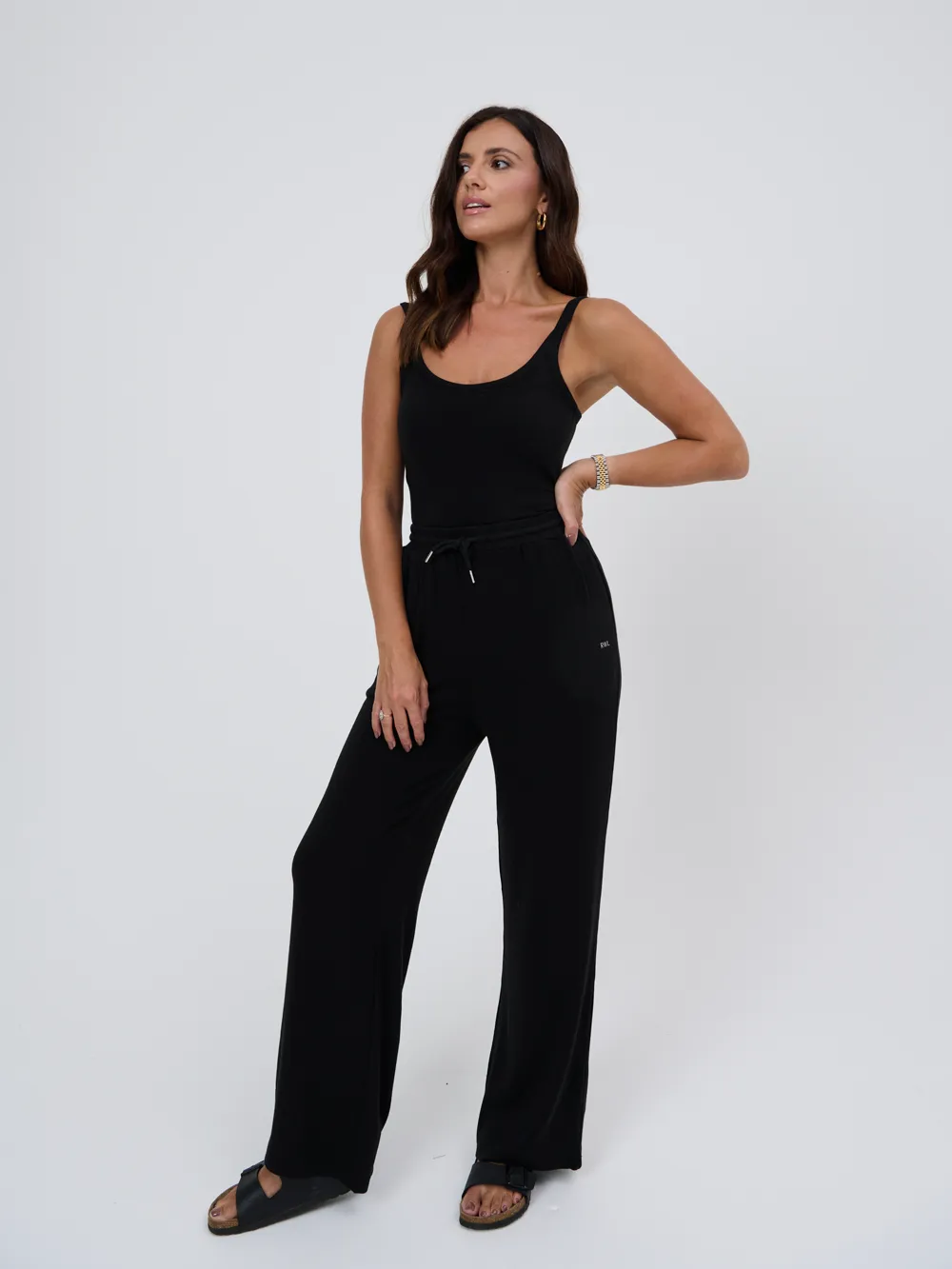 Capsule lounge wide leg joggers- Jet