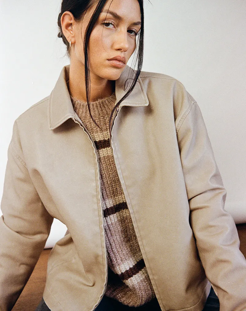 Catalin Jacket In Worn PU Sand