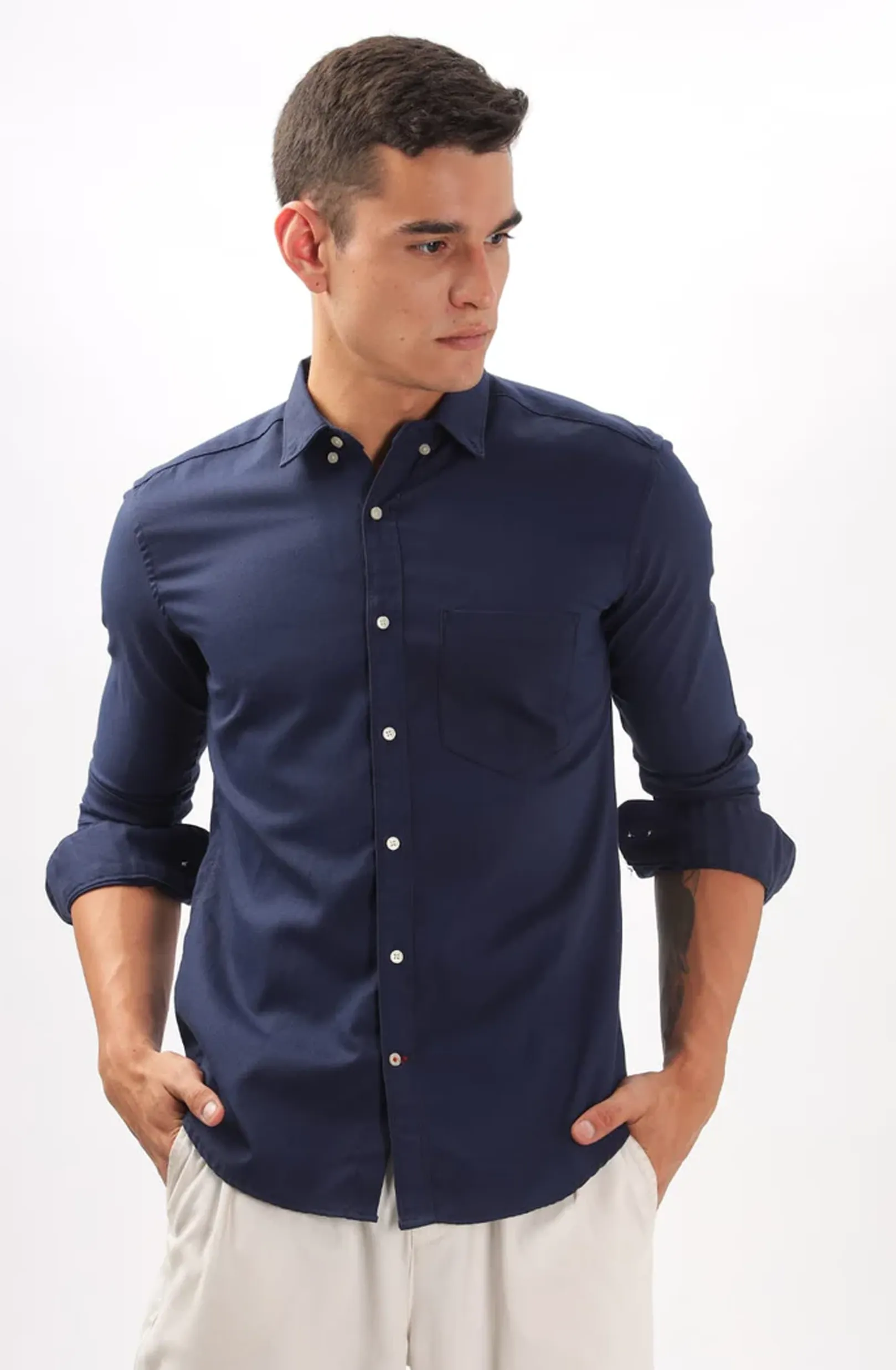 Classic Oxford Navy Blue Formal Shirt