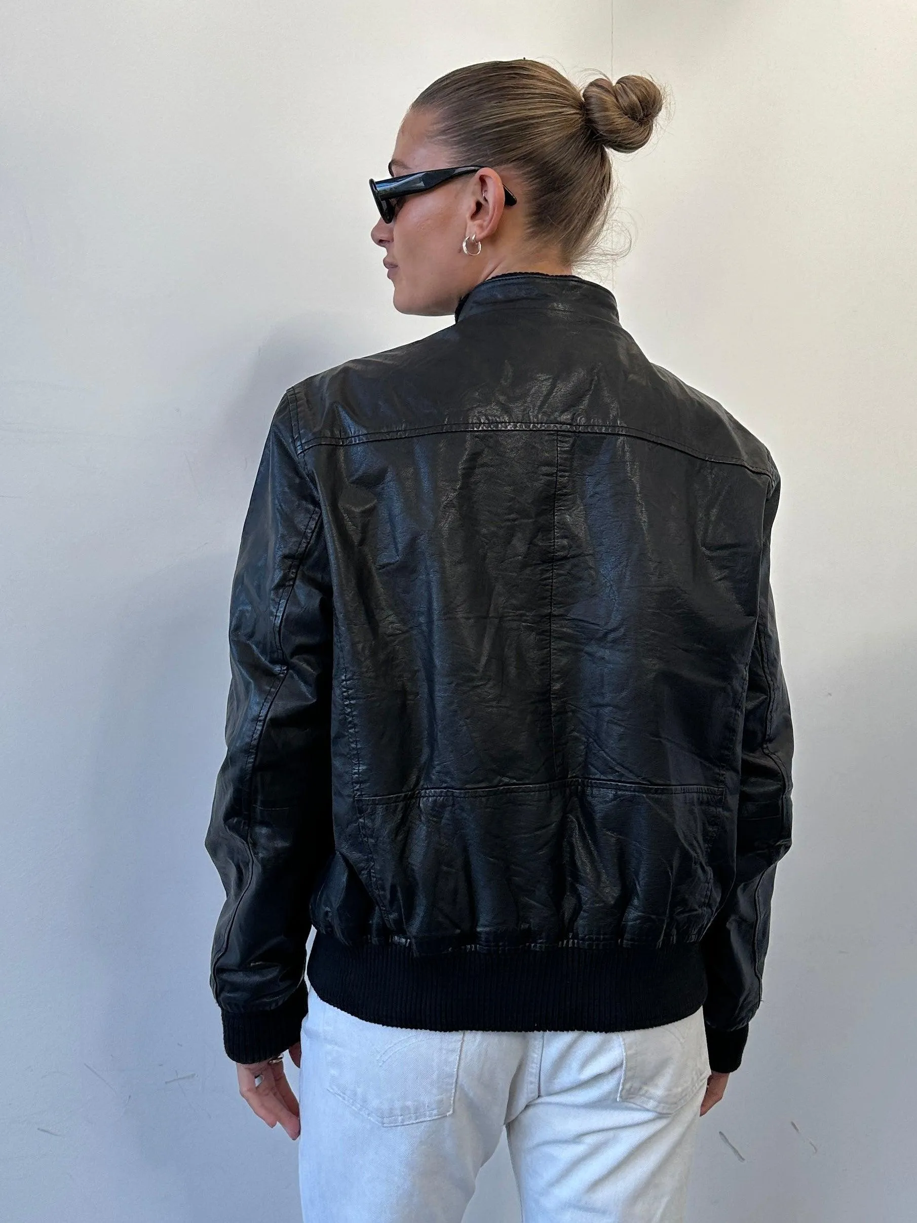 Conbipel Moto Leather Bomber Jacket - S/M