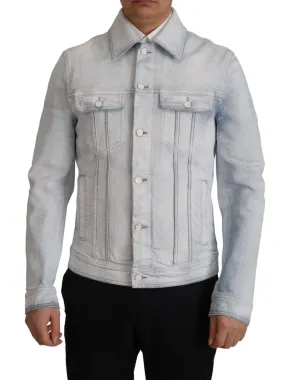 Dolce & Gabbana Light Blue Cotton Stretch Denim Men Jacket