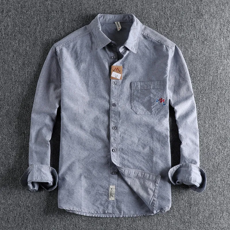 Embroidery Washed Oxford Shirts