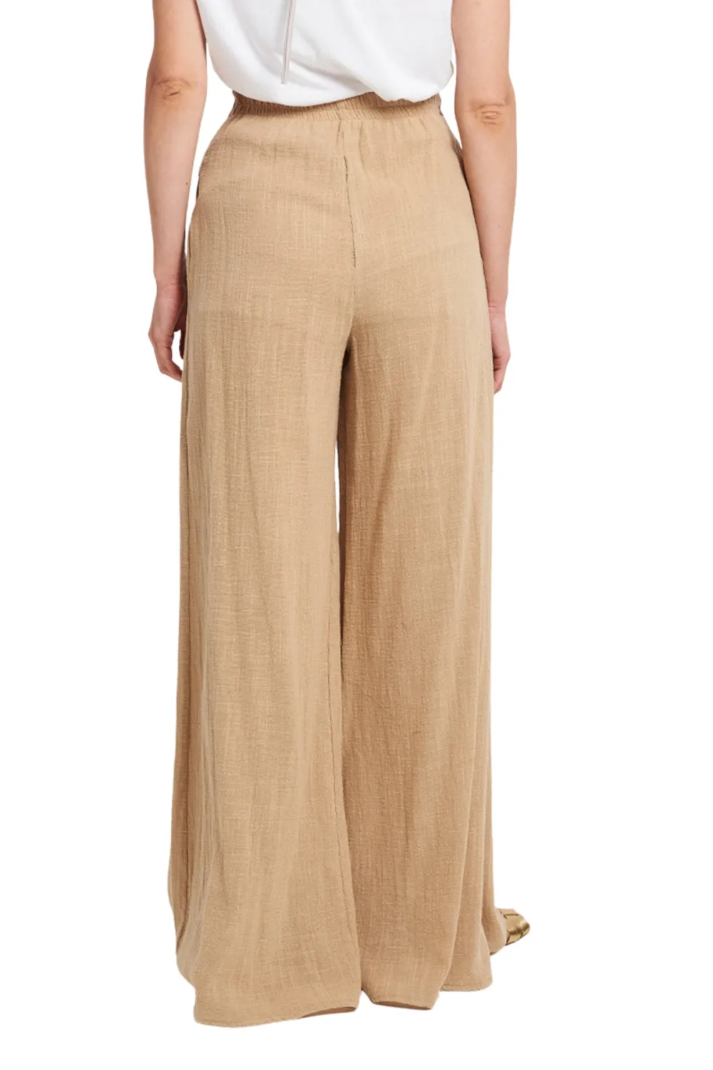 GAUZE WIDE-LEG TROUSERS