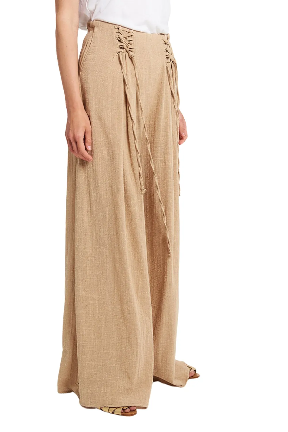 GAUZE WIDE-LEG TROUSERS