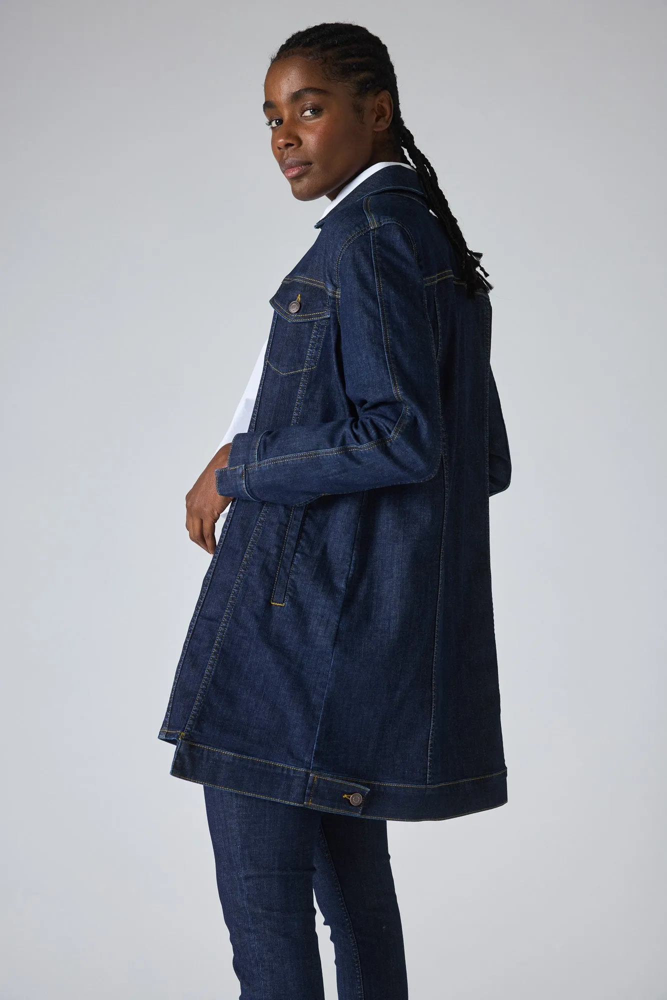 Great Lengths Long  Denim Jacket