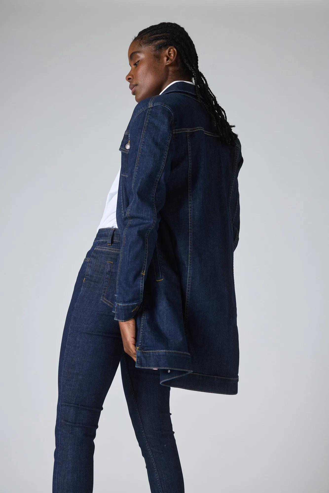 Great Lengths Long  Denim Jacket