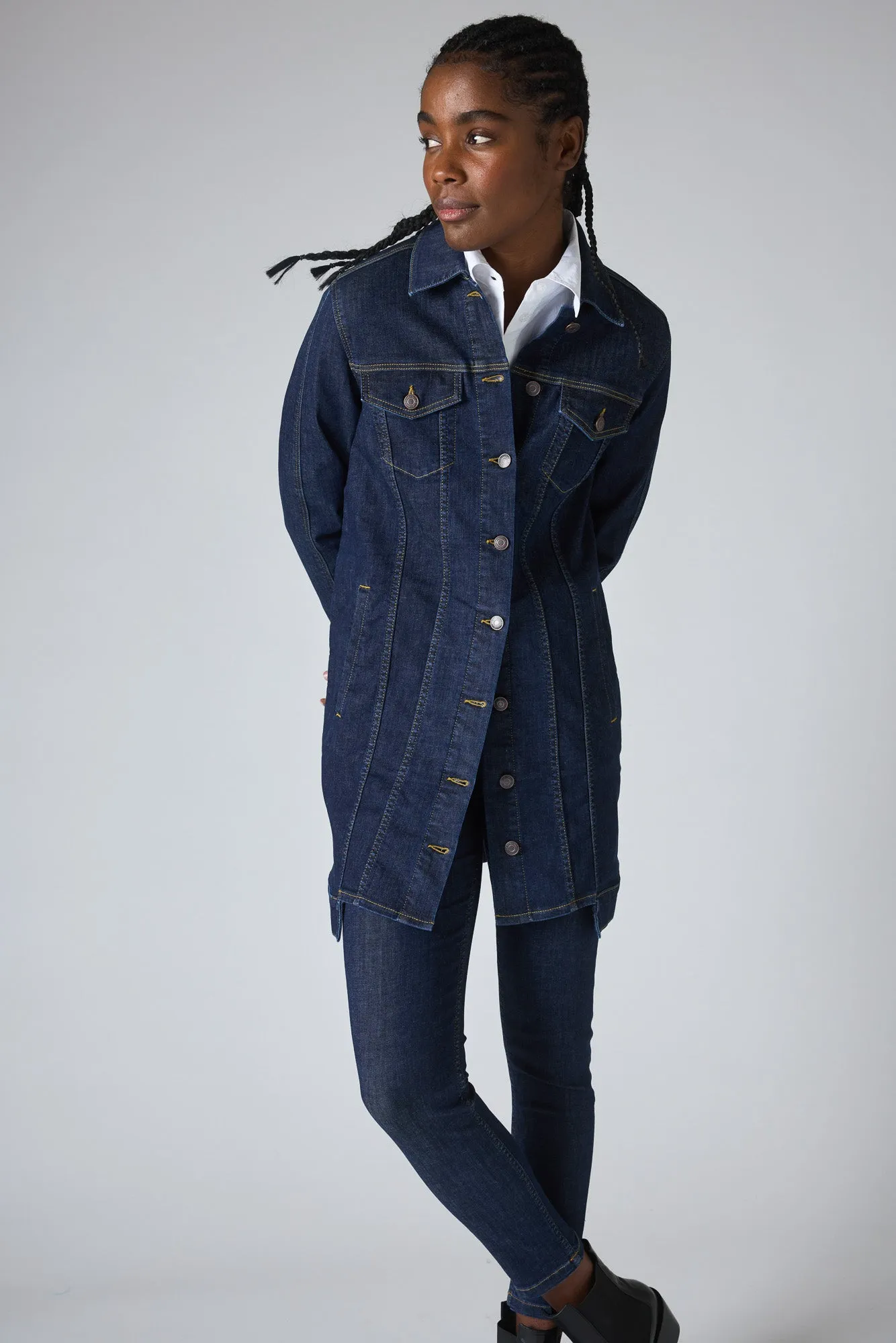 Great Lengths Long  Denim Jacket