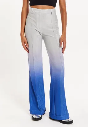 House of Holland Ombre Shimmer Trousers In Blue And Silver