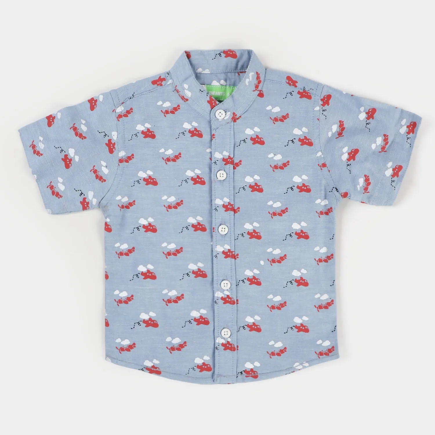 Infant Boys Oxford Casual Shirt Airplane - Blue