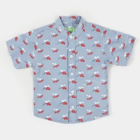 Infant Boys Oxford Casual Shirt Airplane - Blue