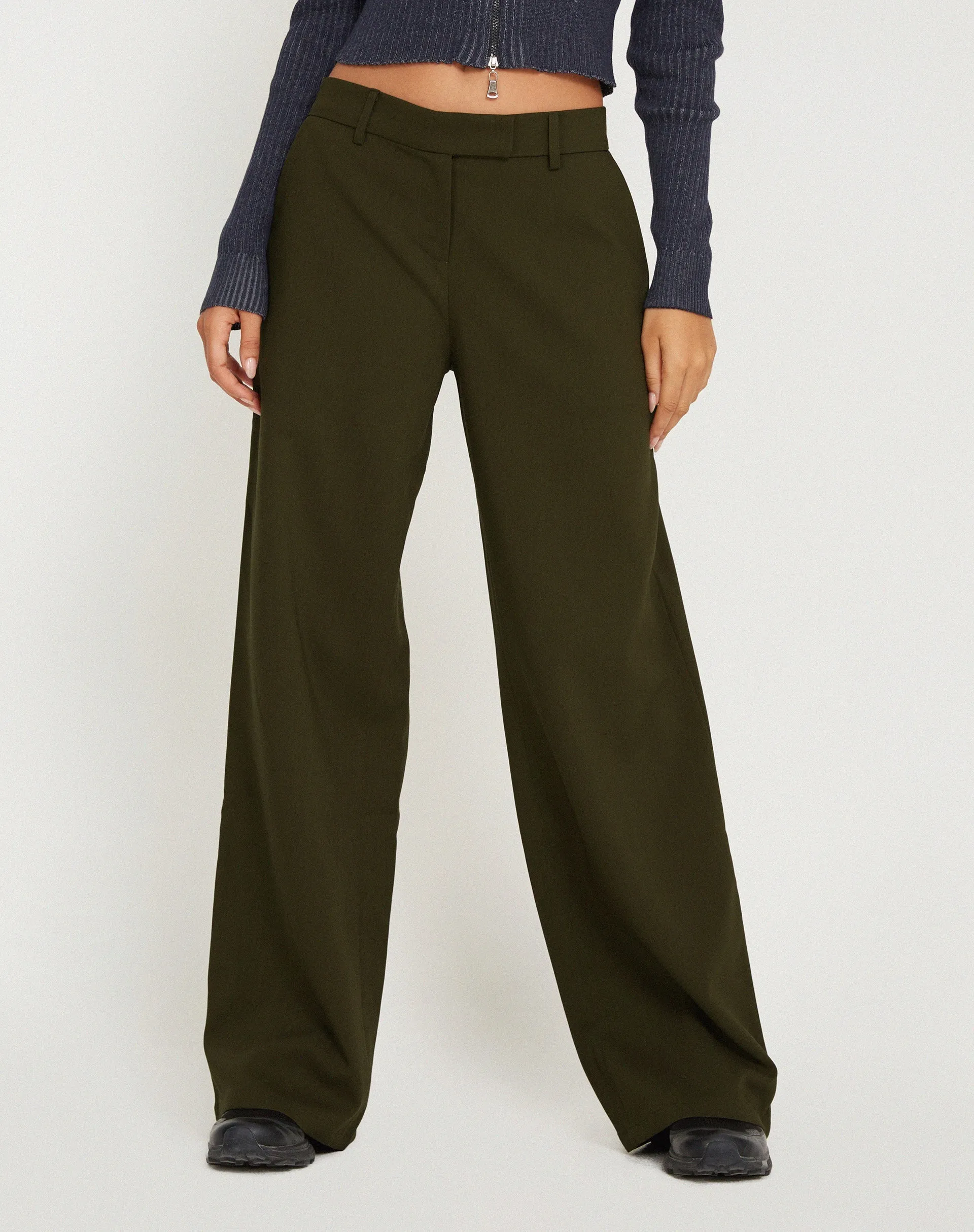 Jabba Wide Leg Trouser in Dark Khaki