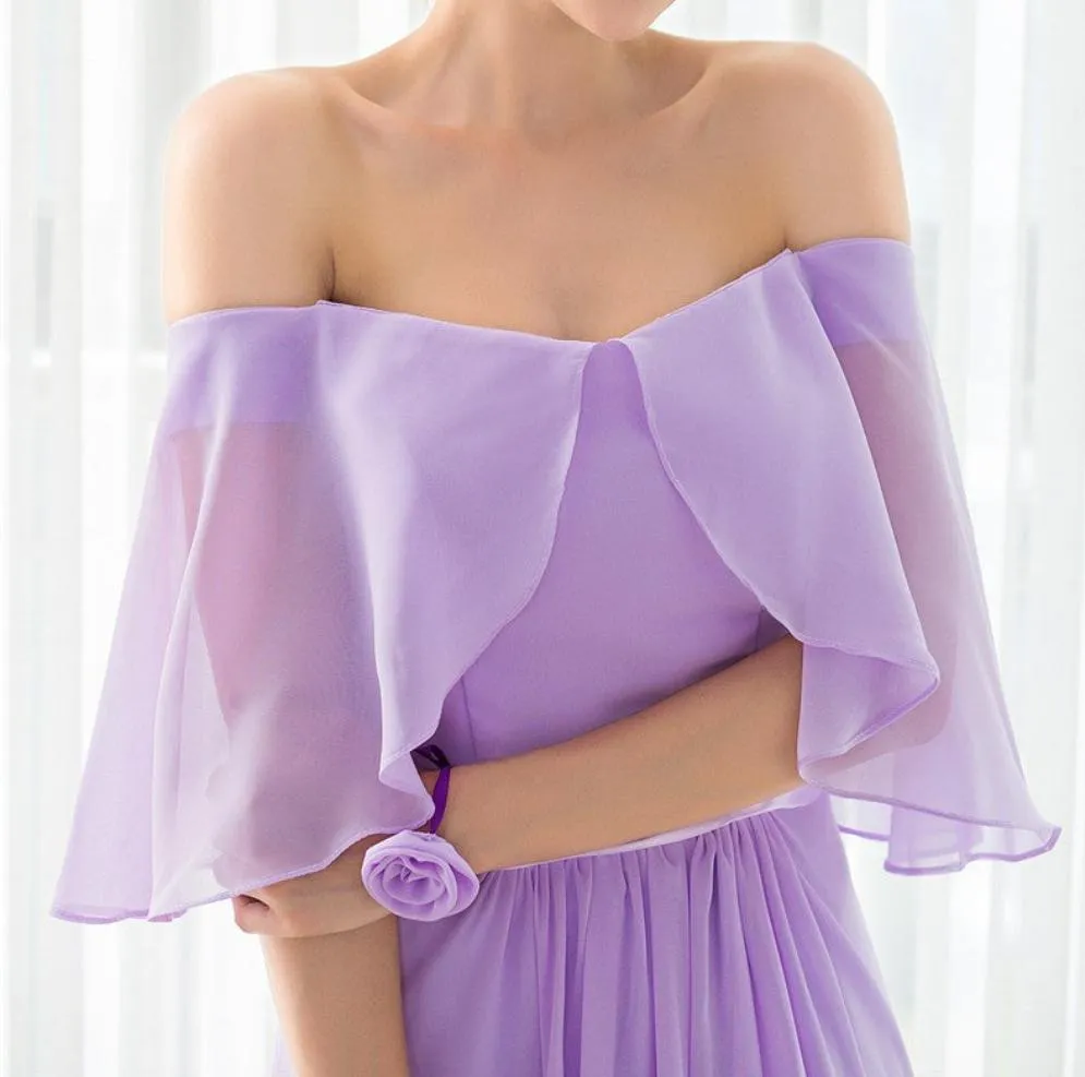 Lavender Chiffon Bridesmaids Dresses At Bling Brides Bouquet - Online bridal store