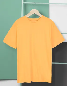 Men's Crew Neck Plain Tee Shirt - Yellow