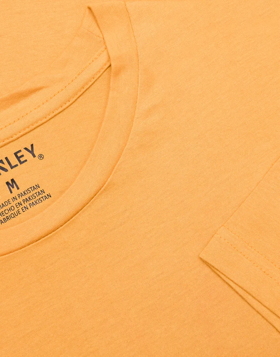 Men's Crew Neck Plain Tee Shirt - Yellow