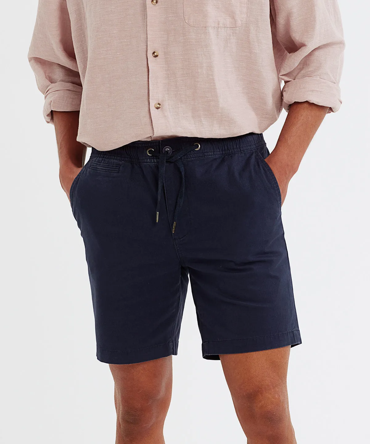 Mens drawstring chino shorts | Olive