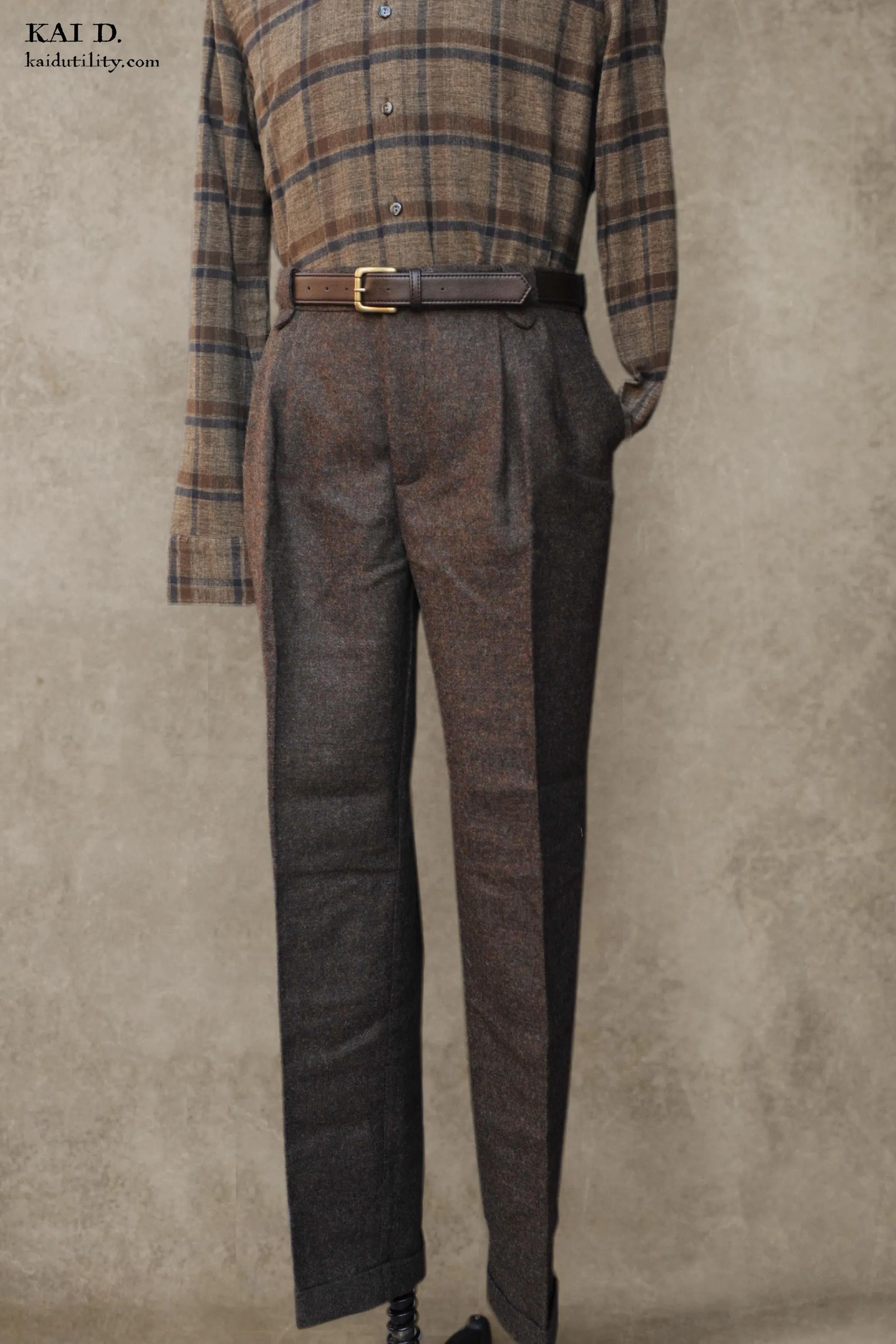 Milford Trousers - Brown Tweed - 36