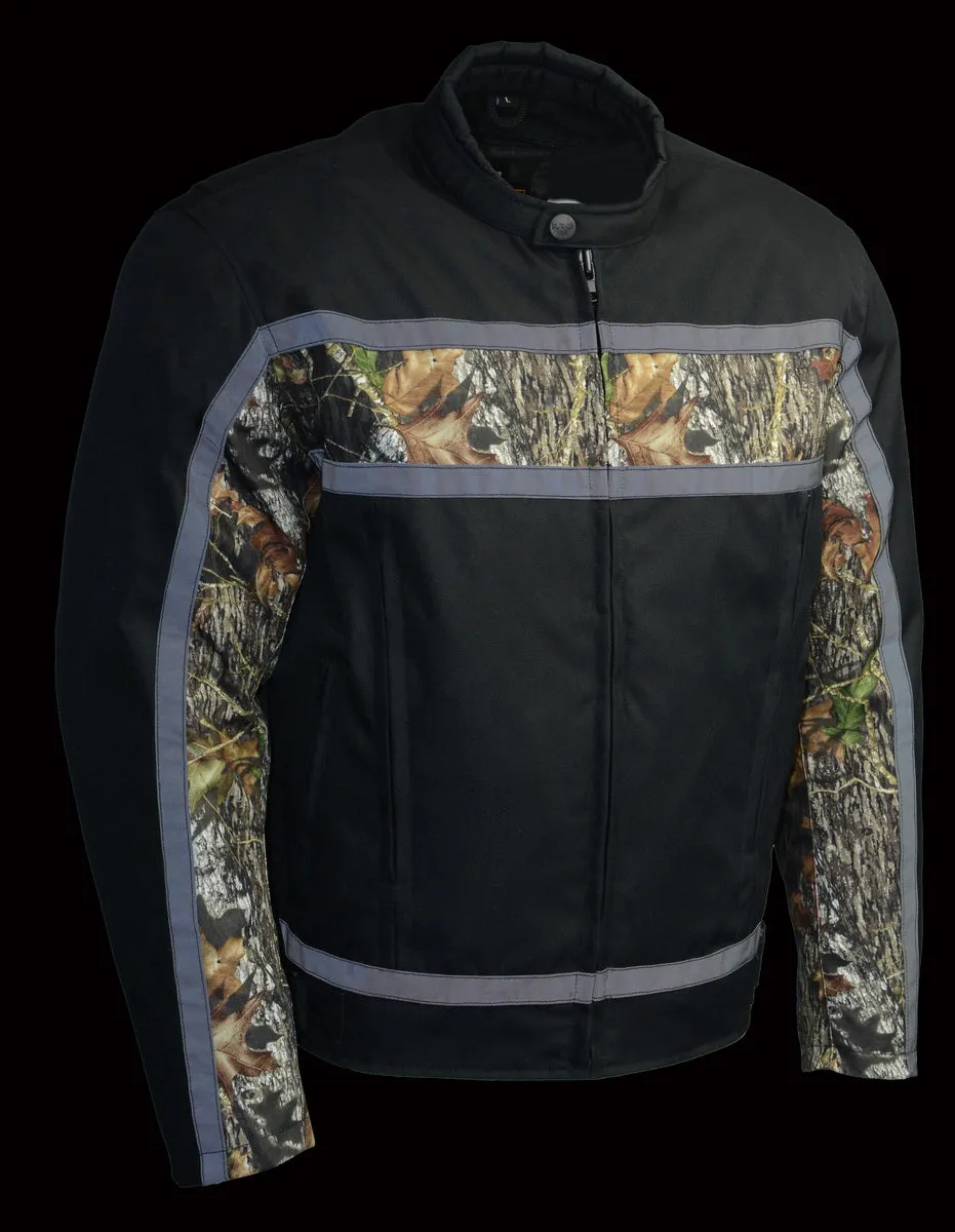 Milwaukee Leather MPM1786 Men's Textile Jacket with Mossy Oak Camo Chest Print