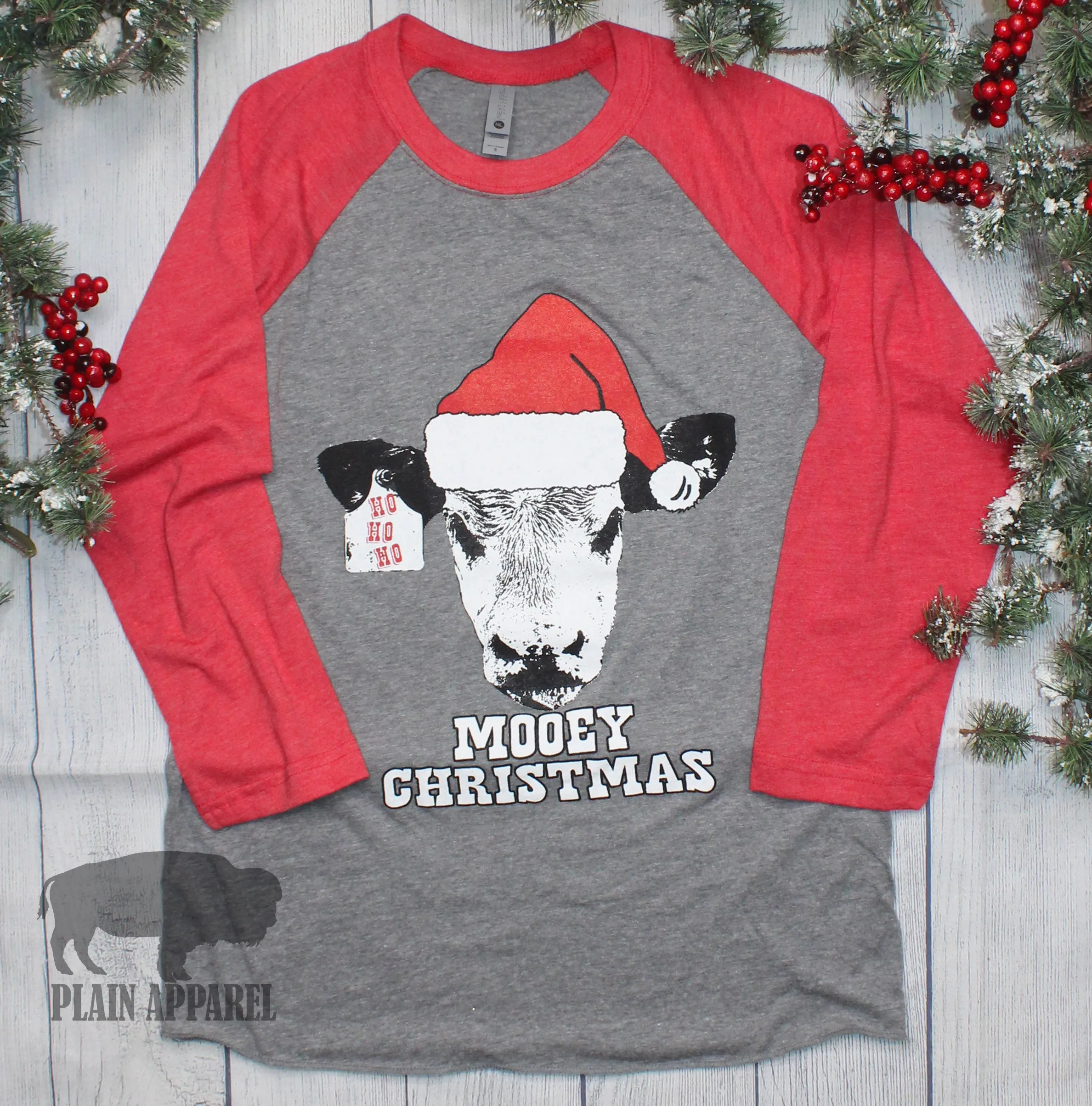 Mooey Christmas Raglan Tee