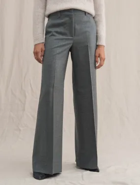 Neera Wide Wool Trousers Grey