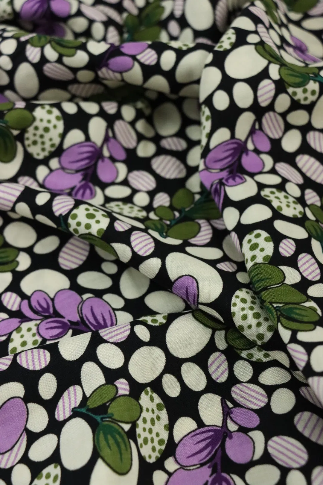 Olive Vines Rayon Challis