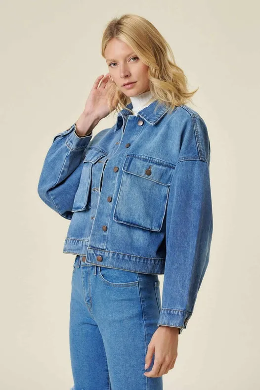 Oversized Denim Jacket Medium Stone