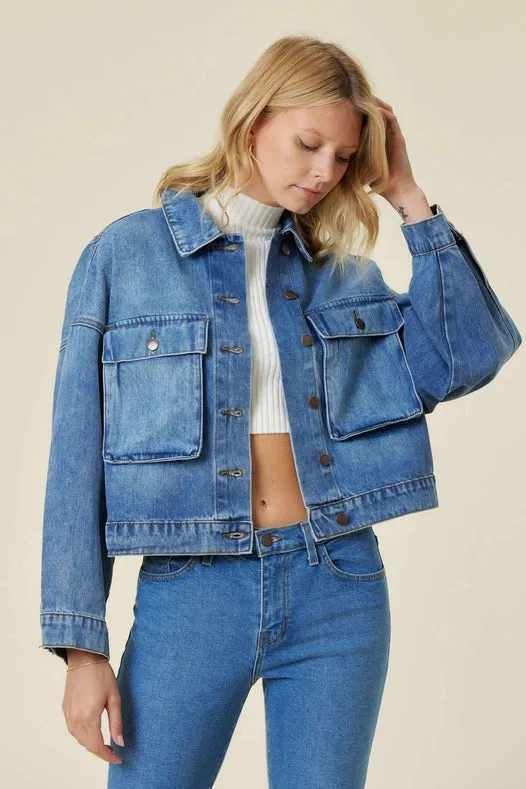 Oversized Denim Jacket Medium Stone