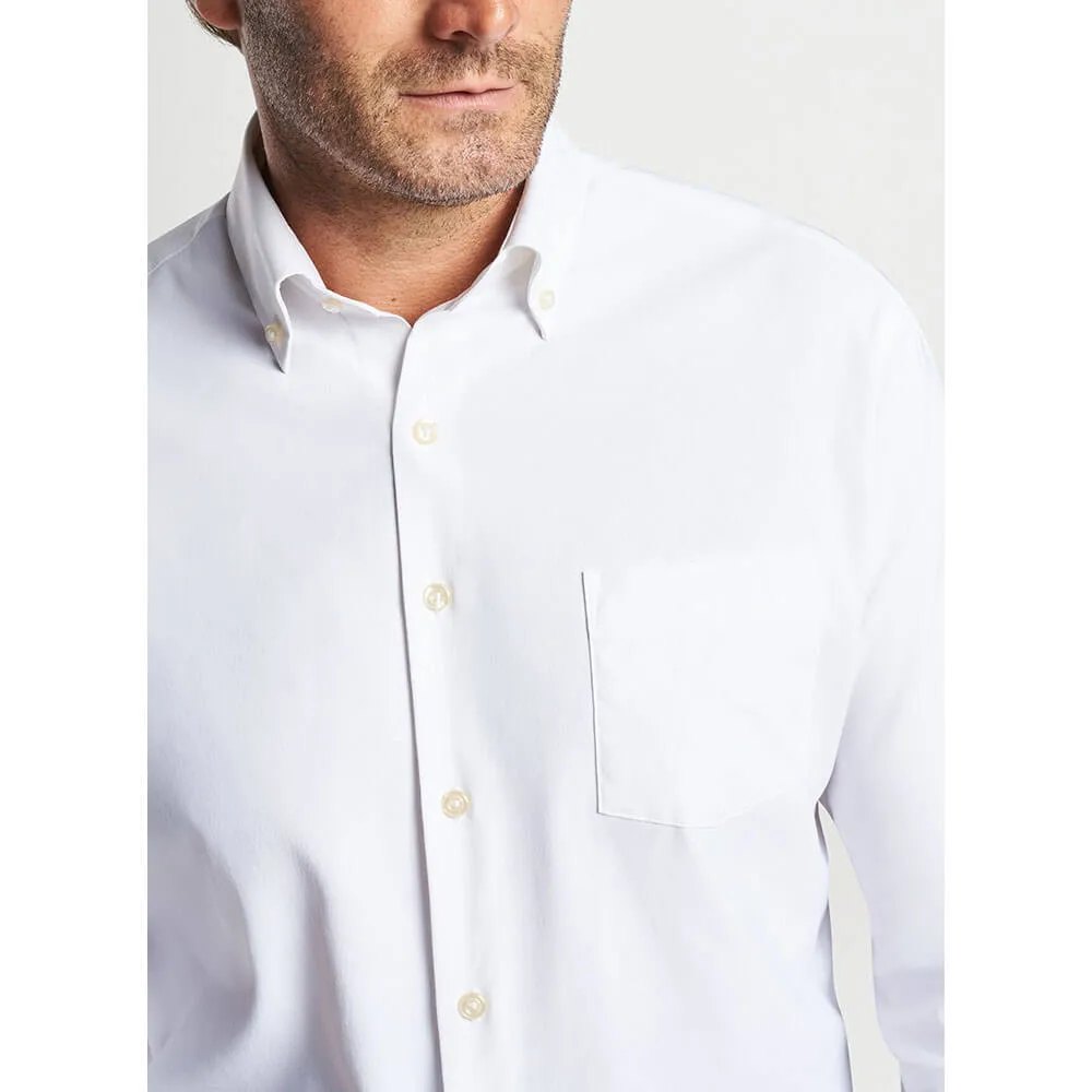 Peter Millar Collins Performance Oxford Classic Fit Sport Shirt - White