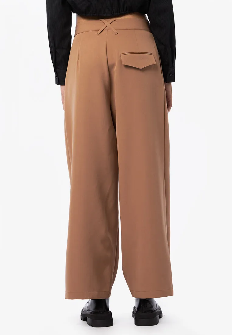 Pleated Wide Leg Trousers