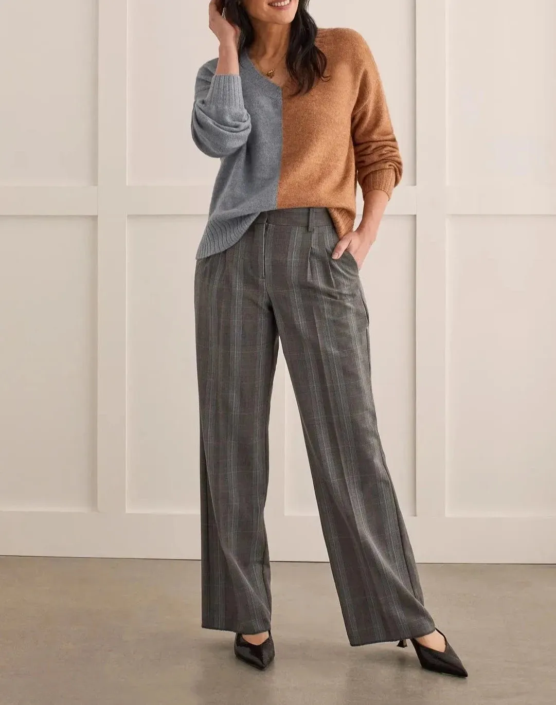 Pleated Wide Leg Trousers