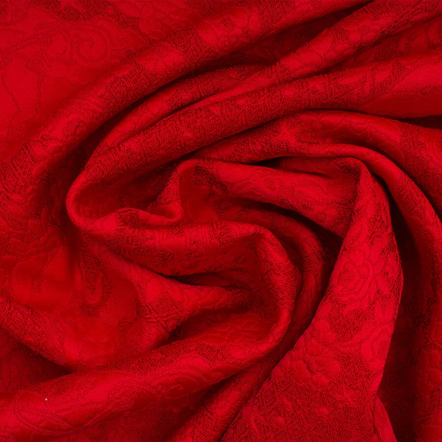 Red 'Cherub' Jacquard Stretch Cloqué