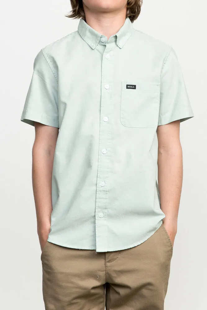 RVCA That'll Do Oxford Short Sleeve Boys Shirt - Black